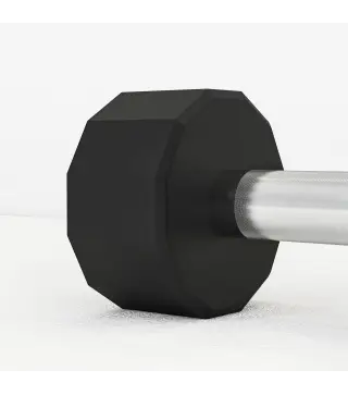 Set de 2 Mancuernas Dodecagonales de 2 x 8 kg de Metal Recubiertas en Goma para Entrenamiento en Casa Gimnasio Negro