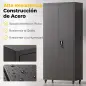 Armario de Herramientas de Acero 180 cm con Ruedas Extraíbles Estantes Ajustables Carga 250 kg para Garaje Negro Armario de Herramientas de Acero 180 cm con Ruedas Extraíbles Estantes Ajustables Carga 250 kg para Garaje Negro
