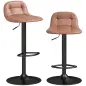 Juego de 2 Taburetes Altos de Cocina Giratorios 360° Regulables en Altura con Reposapiés Tapizados en Cuero Sintético Juego de 2 Taburetes Altos de Cocina Giratorios 360° Regulables en Altura con Reposapiés Tapizados en Cuero Sintético