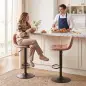 Juego de 2 Taburetes Altos de Cocina Giratorios 360° Regulables en Altura con Reposapiés Tapizados en Cuero Sintético Juego de 2 Taburetes Altos de Cocina Giratorios 360° Regulables en Altura con Reposapiés Tapizados en Cuero Sintético