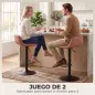 Juego de 2 Taburetes Altos de Cocina Giratorios 360° Regulables en Altura con Reposapiés Tapizados en Cuero Sintético Juego de 2 Taburetes Altos de Cocina Giratorios 360° Regulables en Altura con Reposapiés Tapizados en Cuero Sintético