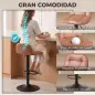 Juego de 2 Taburetes Altos de Cocina Giratorios 360° Regulables en Altura con Reposapiés Tapizados en Cuero Sintético Juego de 2 Taburetes Altos de Cocina Giratorios 360° Regulables en Altura con Reposapiés Tapizados en Cuero Sintético