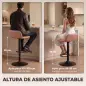 Juego de 2 Taburetes Altos de Cocina Giratorios 360° Regulables en Altura con Reposapiés Tapizados en Cuero Sintético Juego de 2 Taburetes Altos de Cocina Giratorios 360° Regulables en Altura con Reposapiés Tapizados en Cuero Sintético