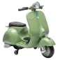Moto Eléctrica para Niños Licencia VESPA Arranque Suave Ruedines Desmontables Luz Delantera Música, Bocina USB Verde Moto Eléctrica para Niños Licencia VESPA Arranque Suave Ruedines Desmontables Luz Delantera Música, Bocina USB Verde