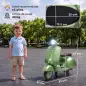 Moto Eléctrica para Niños Licencia VESPA Arranque Suave Ruedines Desmontables Luz Delantera Música, Bocina USB Verde Moto Eléctrica para Niños Licencia VESPA Arranque Suave Ruedines Desmontables Luz Delantera Música, Bocina USB Verde