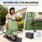 Moto Eléctrica para Niños Licencia VESPA Arranque Suave Ruedines Desmontables Luz Delantera Música, Bocina USB Verde Moto Eléctrica para Niños Licencia VESPA Arranque Suave Ruedines Desmontables Luz Delantera Música, Bocina USB Verde