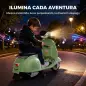 Moto Eléctrica para Niños Licencia VESPA Arranque Suave Ruedines Desmontables Luz Delantera Música, Bocina USB Verde Moto Eléctrica para Niños Licencia VESPA Arranque Suave Ruedines Desmontables Luz Delantera Música, Bocina USB Verde