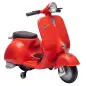 Moto Eléctrica para Niños Licencia VESPA Arranque Suave Ruedines Desmontables Luz Delantera Música, Bocina USB Rojo Moto Eléctrica para Niños Licencia VESPA Arranque Suave Ruedines Desmontables Luz Delantera Música, Bocina USB Rojo