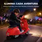 Moto Eléctrica para Niños Licencia VESPA Arranque Suave Ruedines Desmontables Luz Delantera Música, Bocina USB Rojo Moto Eléctrica para Niños Licencia VESPA Arranque Suave Ruedines Desmontables Luz Delantera Música, Bocina USB Rojo