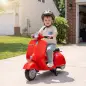 Moto Eléctrica para Niños Licencia VESPA Arranque Suave Ruedines Desmontables Luz Delantera Música, Bocina USB Rojo Moto Eléctrica para Niños Licencia VESPA Arranque Suave Ruedines Desmontables Luz Delantera Música, Bocina USB Rojo