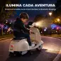 Moto Eléctrica para Niños Licencia VESPA Arranque Suave Ruedines Desmontables Luz Delantera Música, Bocina USB Blanco Moto Eléctrica para Niños Licencia VESPA Arranque Suave Ruedines Desmontables Luz Delantera Música, Bocina USB Blanco