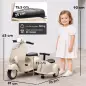 Moto Eléctrica para Niños Licencia VESPA con 2 Asientos Arranque Suave Luz Delantera Música USB y Almacenamiento Crema Moto Eléctrica para Niños Licencia VESPA con 2 Asientos Arranque Suave Luz Delantera Música USB y Almacenamiento Crema