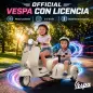 Moto Eléctrica para Niños Licencia VESPA con 2 Asientos Arranque Suave Luz Delantera Música USB y Almacenamiento Crema Moto Eléctrica para Niños Licencia VESPA con 2 Asientos Arranque Suave Luz Delantera Música USB y Almacenamiento Crema