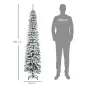 Árbol de Navidad Estrecho Nevado 180 cm con 395 Ramas y Soporte de Metal Plegable para Salón Interior Verde