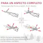 Árbol de Navidad Estrecho Nevado 180 cm con 395 Ramas y Soporte de Metal Plegable para Salón Interior Verde