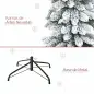 Árbol de Navidad Estrecho Nevado 180 cm con 395 Ramas y Soporte de Metal Plegable para Salón Interior Verde