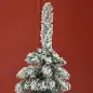 Árbol de Navidad Estrecho Nevado 180 cm con 395 Ramas y Soporte de Metal Plegable para Salón Interior Verde