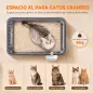 Juego de 2 Areneros Gatos de Acero Inoxidable XL Borde Alto 2 Palas para Gatos Grandes y Gatitos Múltiples Gris Oscuro