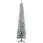 Árbol de Navidad Estrecho Nevado 240 cm con 603 Ramas y Base de Metal Plegable Verde