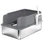 Arenero para Gatos de Acero Inoxidable L con Bandeja de Tamizado Borde Alto Pala 10 Empapadores Gris Oscuro Arenero para Gatos de Acero Inoxidable L con Bandeja de Tamizado Borde Alto Pala 10 Empapadores Gris Oscuro