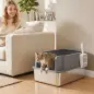 Arenero para Gatos de Acero Inoxidable L con Bandeja de Tamizado Borde Alto Pala 10 Empapadores Gris Oscuro Arenero para Gatos de Acero Inoxidable L con Bandeja de Tamizado Borde Alto Pala 10 Empapadores Gris Oscuro