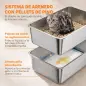 Arenero para Gatos de Acero Inoxidable L con Bandeja de Tamizado Borde Alto Pala 10 Empapadores Gris Oscuro Arenero para Gatos de Acero Inoxidable L con Bandeja de Tamizado Borde Alto Pala 10 Empapadores Gris Oscuro