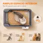 Arenero para Gatos de Acero Inoxidable L con Bandeja de Tamizado Borde Alto Pala 10 Empapadores Gris Oscuro Arenero para Gatos de Acero Inoxidable L con Bandeja de Tamizado Borde Alto Pala 10 Empapadores Gris Oscuro