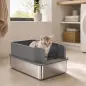 Arenero para Gatos de Acero Inoxidable L con Bandeja de Tamizado Borde Alto Pala 10 Empapadores Gris Oscuro Arenero para Gatos de Acero Inoxidable L con Bandeja de Tamizado Borde Alto Pala 10 Empapadores Gris Oscuro