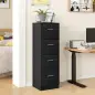 Cajonera de Escritorio con 4 Cajones Cerraduras y Barras para Archivos A4 y Carta 40x42x130,8 cm Negro