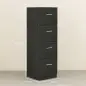 Cajonera de Escritorio con 4 Cajones Cerraduras y Barras para Archivos A4 y Carta 40x42x130,8 cm Negro