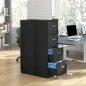 Cajonera de Escritorio con 4 Cajones Cerraduras y Barras para Archivos A4 y Carta 40x42x130,8 cm Negro