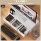 Elevador de Monitor con 3 Cajones para Escritorio PC Portátil 51x24x13 cm Blanco Elevador de Monitor con 3 Cajones para Escritorio PC Portátil 51x24x13 cm Blanco