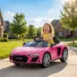 Coche Eléctrico Niños Audi R8 Spyder 12V con Mando a Distancia 2,4 G 2 Motores Arranque Suave Suspensión Trasera Rosa Coche Eléctrico Niños Audi R8 Spyder 12V con Mando a Distancia 2,4 G 2 Motores Arranque Suave Suspensión Trasera Rosa