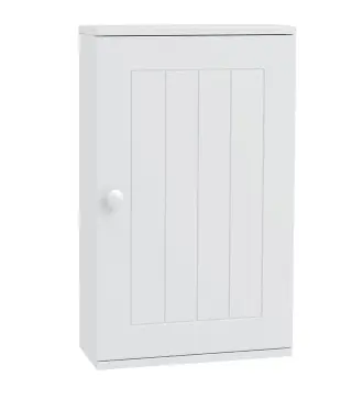 Armario de Baño de Pared Puerta con Cierre Suave Estante Ajustable para Cocina Lavadero 30x14x50 cm Blanco