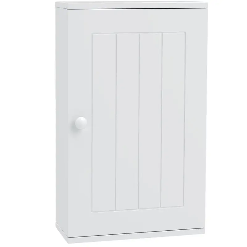 Armario de Baño de Pared Puerta con Cierre Suave Estante Ajustable para Cocina Lavadero 30x14x50 cm Blanco Armario de Baño de Pared Puerta con Cierre Suave Estante Ajustable para Cocina Lavadero 30x14x50 cm Blanco