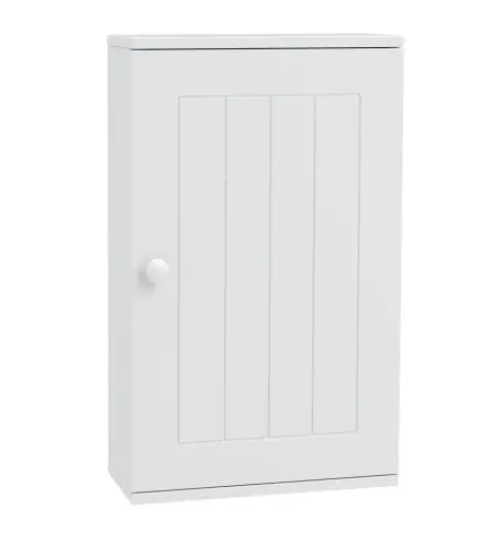 Armario de Baño de Pared Puerta con Cierre Suave Estante Ajustable para Cocina Lavadero 30x14x50 cm Blanco