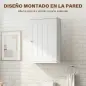 Armario de Baño de Pared Puerta con Cierre Suave Estante Ajustable para Cocina Lavadero 30x14x50 cm Blanco Armario de Baño de Pared Puerta con Cierre Suave Estante Ajustable para Cocina Lavadero 30x14x50 cm Blanco