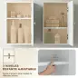 Armario de Baño de Pared Puerta con Cierre Suave Estante Ajustable para Cocina Lavadero 30x14x50 cm Blanco Armario de Baño de Pared Puerta con Cierre Suave Estante Ajustable para Cocina Lavadero 30x14x50 cm Blanco