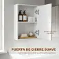 Armario de Baño de Pared Puerta con Cierre Suave Estante Ajustable para Cocina Lavadero 30x14x50 cm Blanco Armario de Baño de Pared Puerta con Cierre Suave Estante Ajustable para Cocina Lavadero 30x14x50 cm Blanco