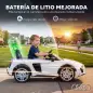 Coche Eléctrico Niños Audi R8 Spyder 12V con Mando a Distancia 2,4 G 2 Motores Arranque Suave Suspensión Trasera Blanco