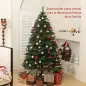 Árbol de Navidad Artificial 180 cm con 1050 Ramas y Base de Acero Plegable Montaje Rápido para Salón Interior Verde Árbol de Navidad Artificial 180 cm con 1050 Ramas y Base de Acero Plegable Montaje Rápido para Salón Interior Verde
