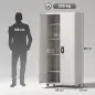 Armario de Herramientas de Acero 180 cm con Ruedas Extraíbles Estantes Ajustables Carga 250 kg para Garaje Blanco Armario de Herramientas de Acero 180 cm con Ruedas Extraíbles Estantes Ajustables Carga 250 kg para Garaje Blanco