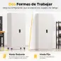 Armario de Herramientas de Acero 180 cm con Ruedas Extraíbles Estantes Ajustables Carga 250 kg para Garaje Blanco Armario de Herramientas de Acero 180 cm con Ruedas Extraíbles Estantes Ajustables Carga 250 kg para Garaje Blanco