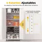 Armario de Herramientas de Acero 180 cm con Ruedas Extraíbles Estantes Ajustables Carga 250 kg para Garaje Blanco Armario de Herramientas de Acero 180 cm con Ruedas Extraíbles Estantes Ajustables Carga 250 kg para Garaje Blanco