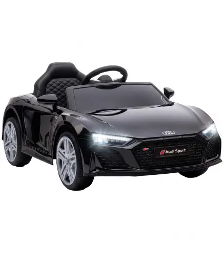 Coche Eléctrico Niños Audi R8 Spyder 12V con Mando a Distancia 2,4 G 2 Motores Arranque Suave Suspensión Trasera Negro