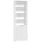 Librería Alta y Estrecha de 6 Niveles con 4 Compartimentos Abiertos Estante Ajustable Cierres Magnéticos Blanco Librería Alta y Estrecha de 6 Niveles con 4 Compartimentos Abiertos Estante Ajustable Cierres Magnéticos Blanco