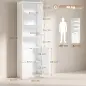Librería Alta y Estrecha de 6 Niveles con 4 Compartimentos Abiertos Estante Ajustable Cierres Magnéticos Blanco Librería Alta y Estrecha de 6 Niveles con 4 Compartimentos Abiertos Estante Ajustable Cierres Magnéticos Blanco