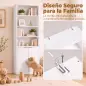 Librería Alta y Estrecha de 6 Niveles con 4 Compartimentos Abiertos Estante Ajustable Cierres Magnéticos Blanco Librería Alta y Estrecha de 6 Niveles con 4 Compartimentos Abiertos Estante Ajustable Cierres Magnéticos Blanco