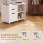 Mueble para Impresora con Ruedas 3 Cajones Barra Ajustable 2 Estantes Abiertos y Asas para Documentos Tamaño A4 Blanco Mueble para Impresora con Ruedas 3 Cajones Barra Ajustable 2 Estantes Abiertos y Asas para Documentos Tamaño A4 Blanco
