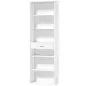 Estantería para Libros Alta y Estrecha de 7 Niveles con Cajón 60x24x182 cm Blanco Estantería para Libros Alta y Estrecha de 7 Niveles con Cajón 60x24x182 cm Blanco